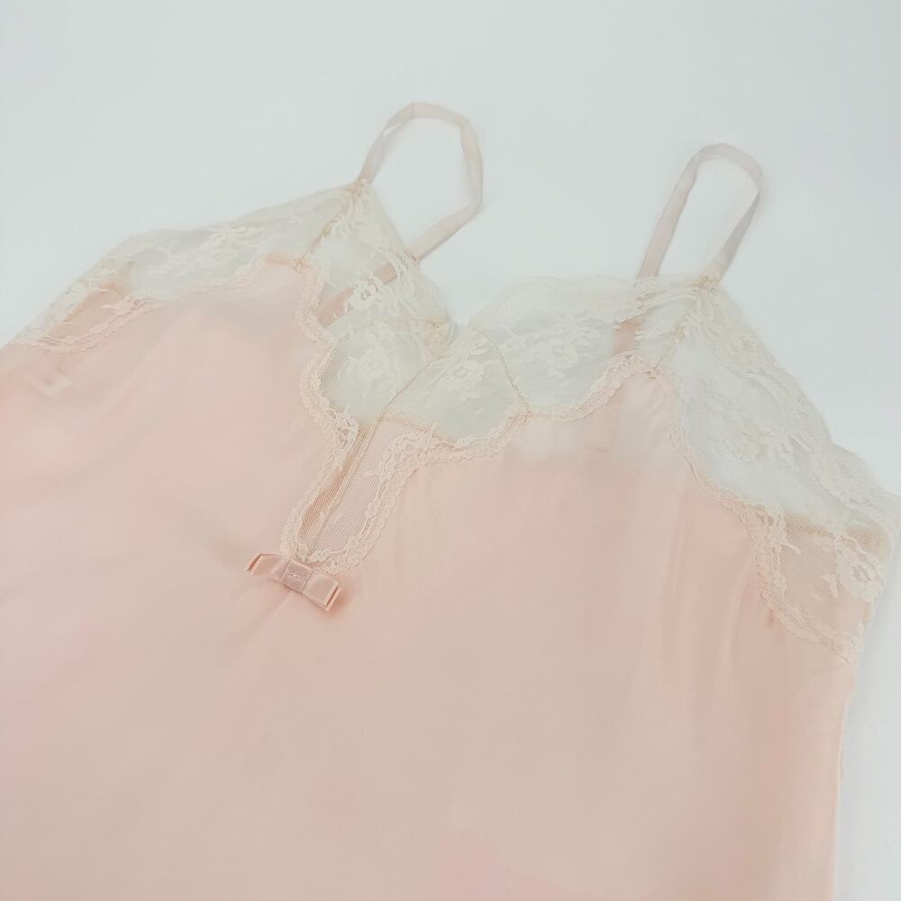 Vtg Barbizon Pink Lace Camisole Satin Lingerie Top Coquette Romantic Balletcore - Picture 15 of 16